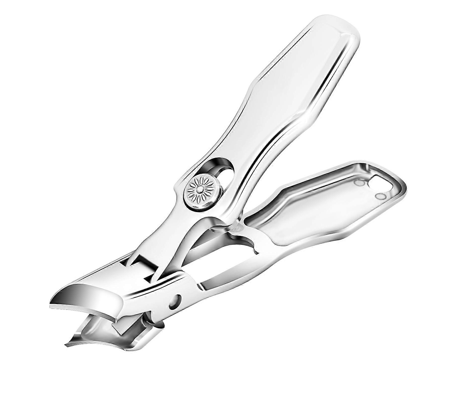 Premium Silver Spring Stainless Steel Nail Scissors for Fingernails and Toenails with Inclined Edge Design