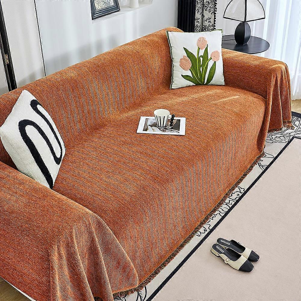 Chenille Sofa Towel for Living Room Sofa Blanket French Style Home Decoration Sofa Cover Couch Cover Tassel Edge Waffle Cushion
