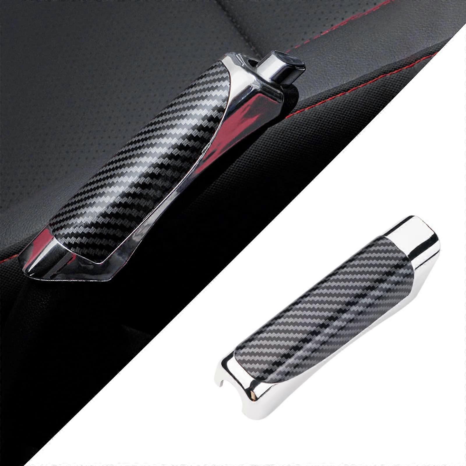 Car Hand Brake Cover Universal Fit 4.9 X 1.3 Inch ABS Plastic Carbon Fiber Black