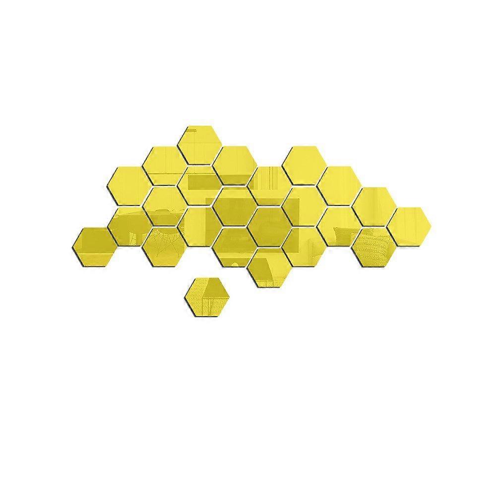 Wall sticker hexagonal mirror 3D three-dimensional acrylic material design decor