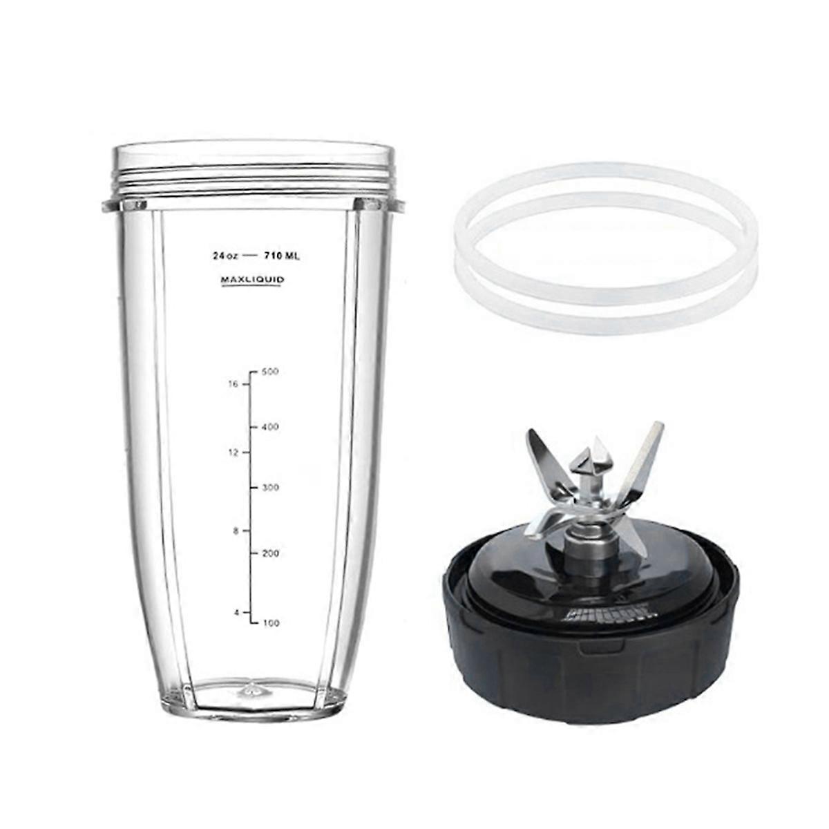 For Ninja BL480 1500W Juicer Accessory Set with 24oz Cup, Blade, and 2 Rubber Rings