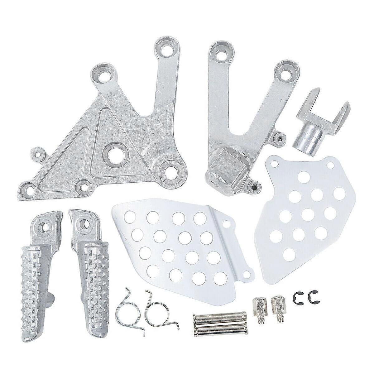 Silver Front Foot Peg Footpeg Footrest Bracket Fits CBR600RR (Alloy Aluminum) (1 X Footrest Set (As in The Picture)