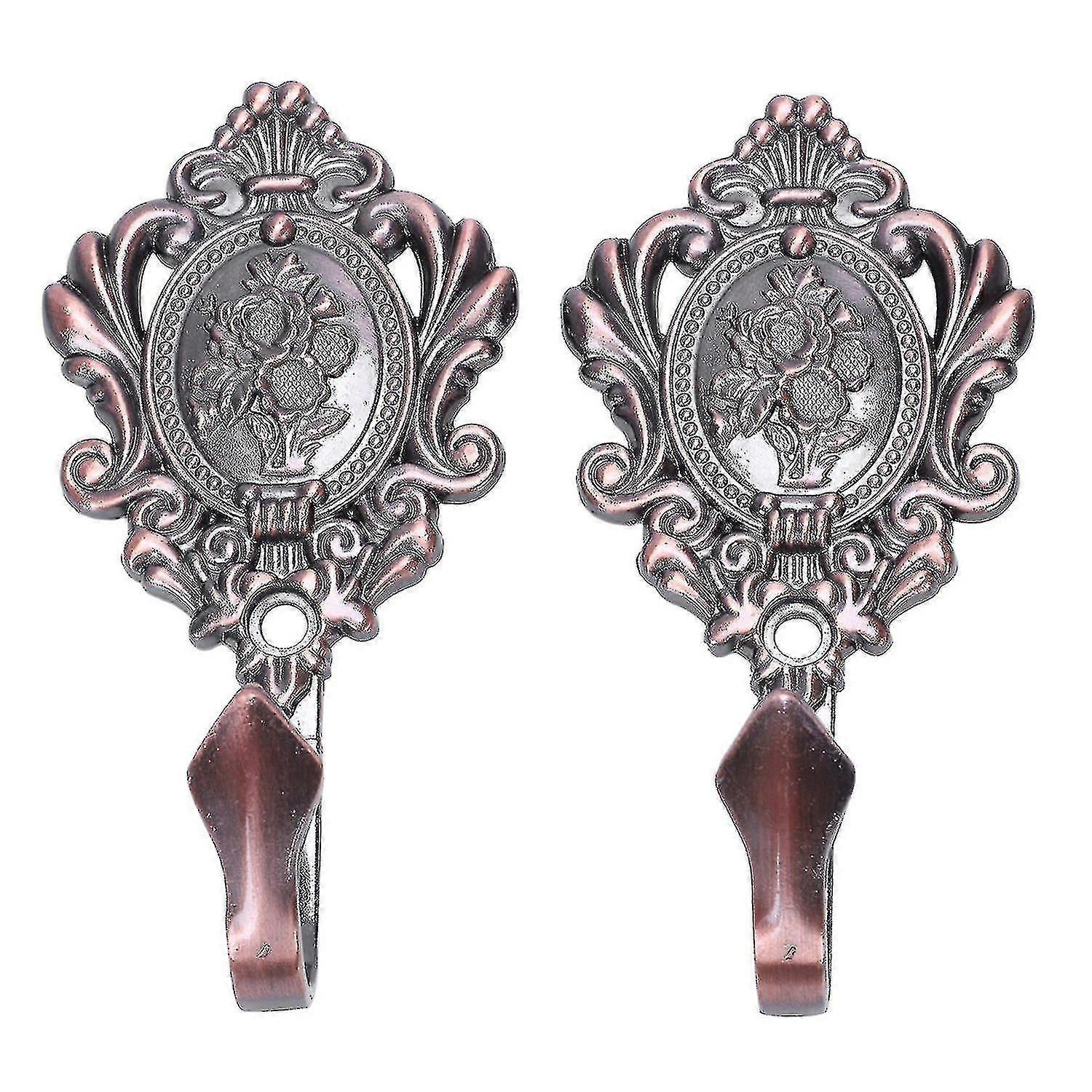 Pattern Alloy Dry Tieback Hooks 2pcs (red )