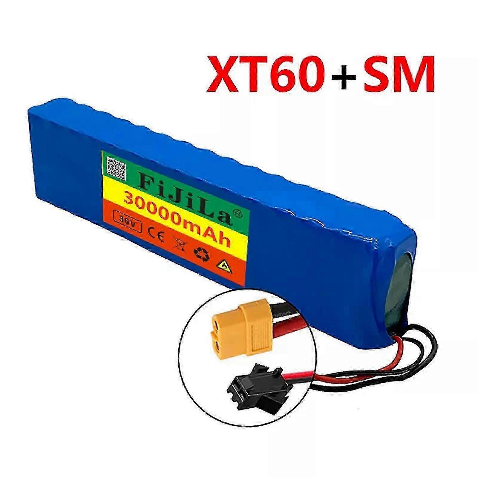 Batterie Lithium Ion 36V 30000mAh 10S3P Pour Vélo Électrique - Pack Batterie 500W Avec Adaptateur XT60+DC