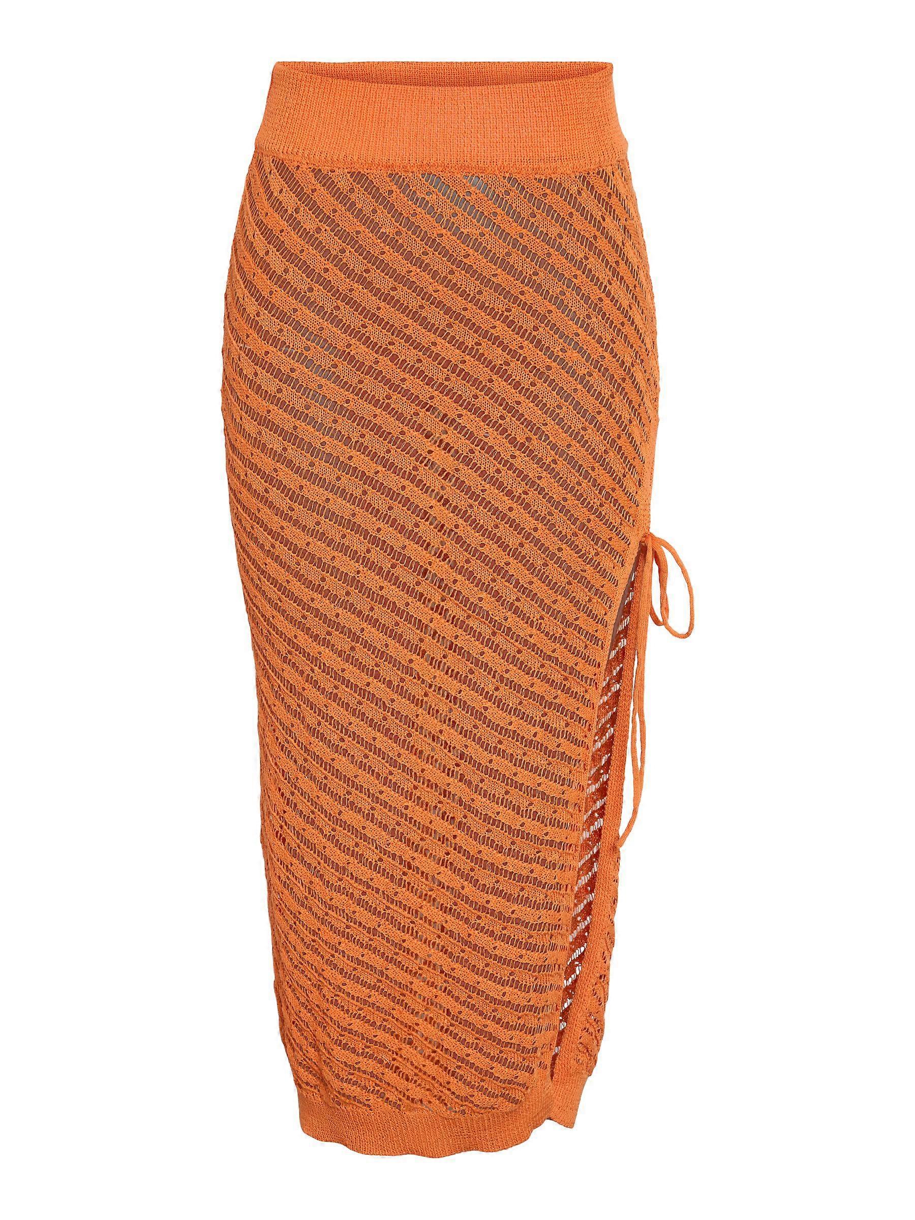 NOISY MAY Beach Skirt with Side Lacing and Geometric Pattern