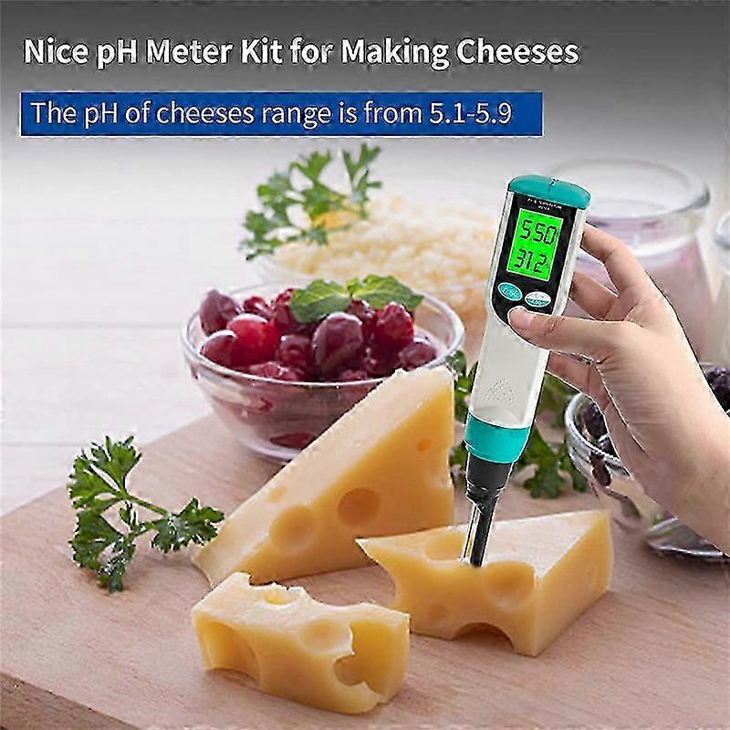 PH Meter with ATC Food PH Tester, Waterproof Digital Food PH Meter with High Accuracy PH/Temperature Edition 0613