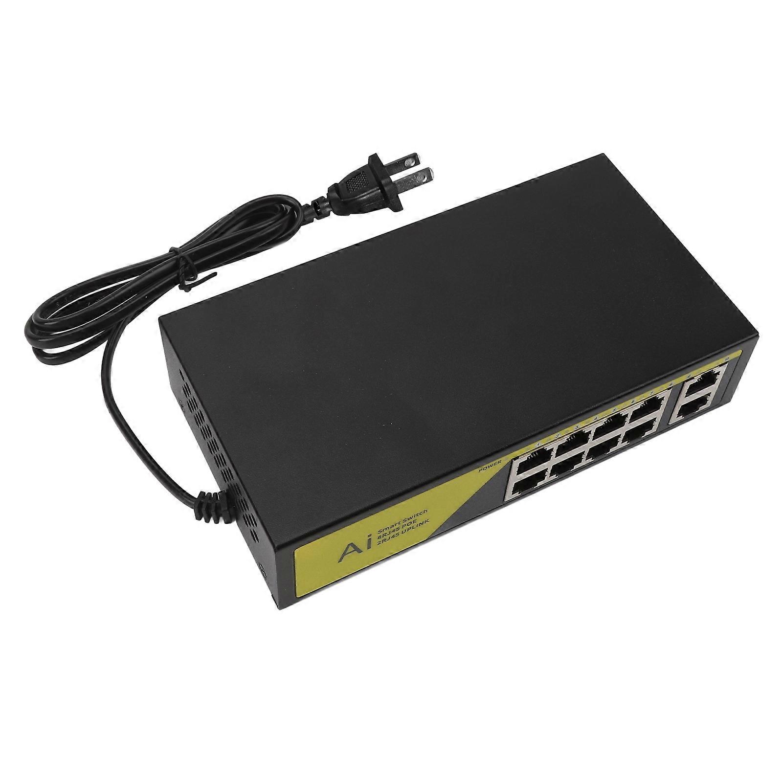 10-Port AIPOE Switch - Ethernet Network Switch for Security Cameras, 100Mbps, Thunder Guard