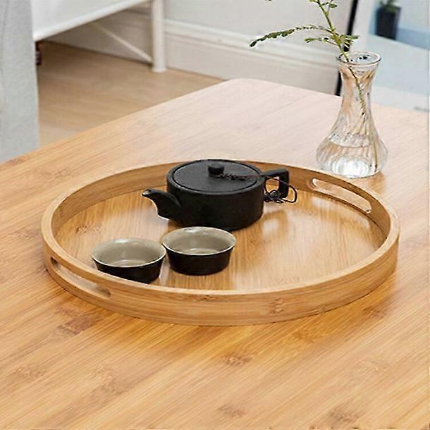 Rundes Tablett aus Bambusholz