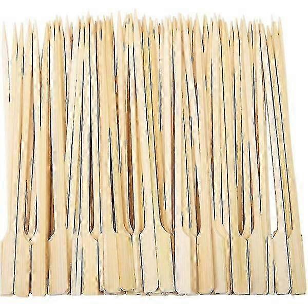 100 Pieces Wooden Paddle Skewers Barbecue Skewers Wooden Skewers Cocktail Sticks for Grilling, Kebabs, Cocktails, Buffet Party (15cm)