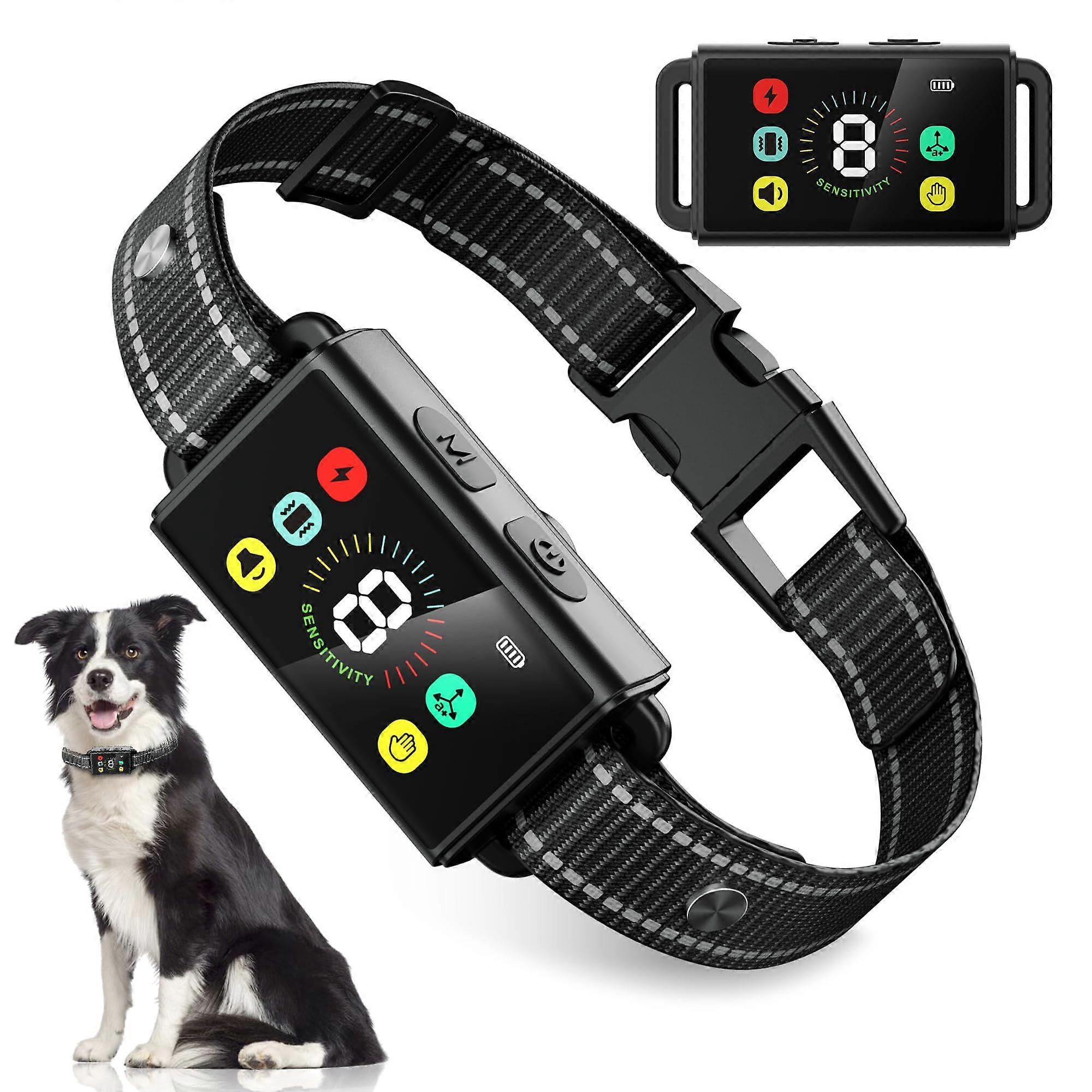 Dog Bark Collar, Rechargeable Anti Barking Collar Training with 8 Adjustable Sensitivity