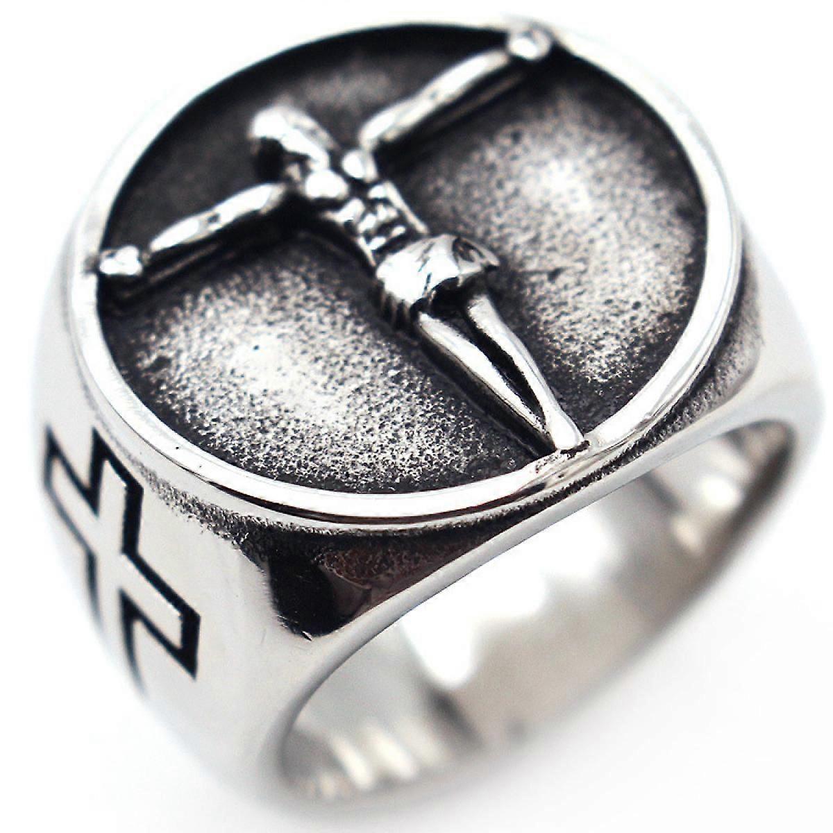 Rustfritt stål Christian Jesus Cross Ring