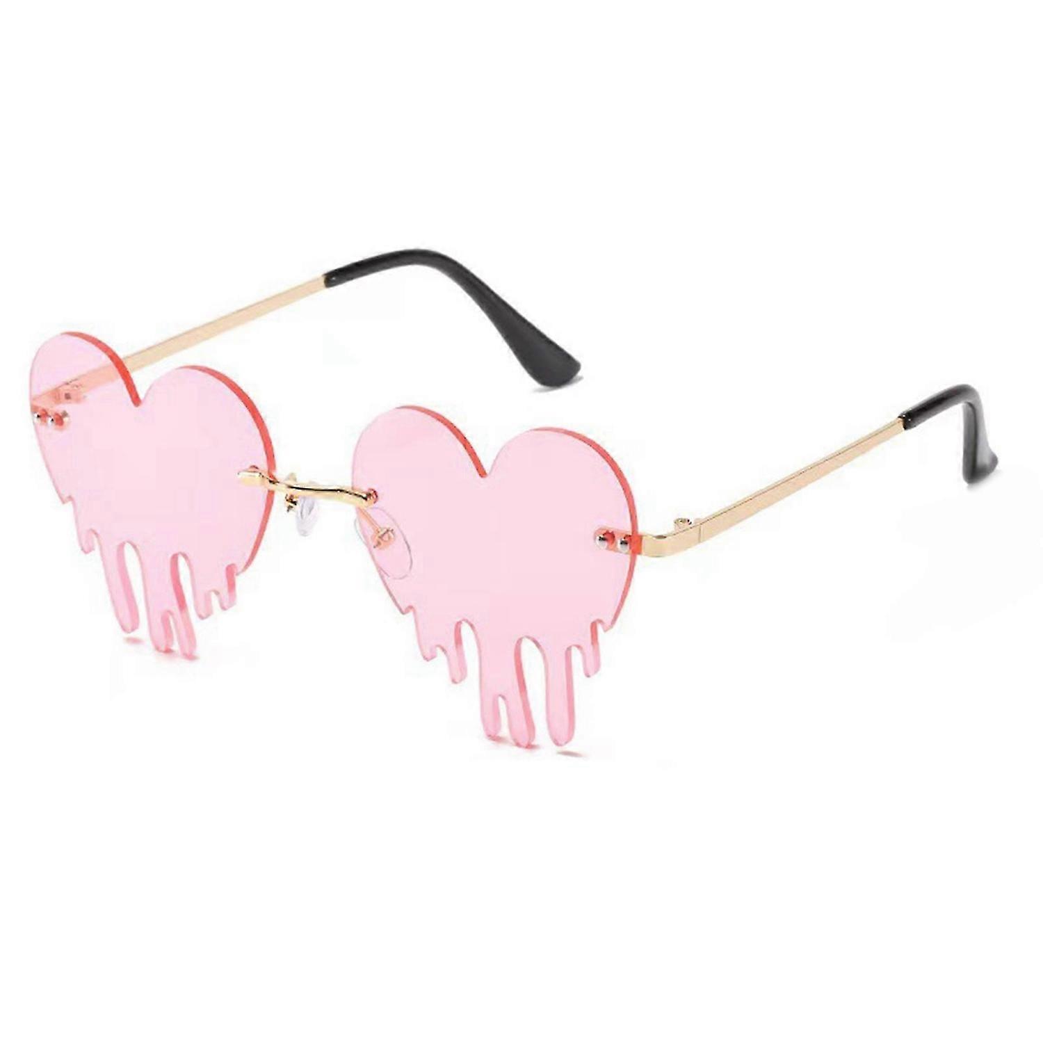 여성과 십대를 위한 하트 모양 떨어지는 선글라스 음악 축제를 위한 세련된 무테 파티 안경
