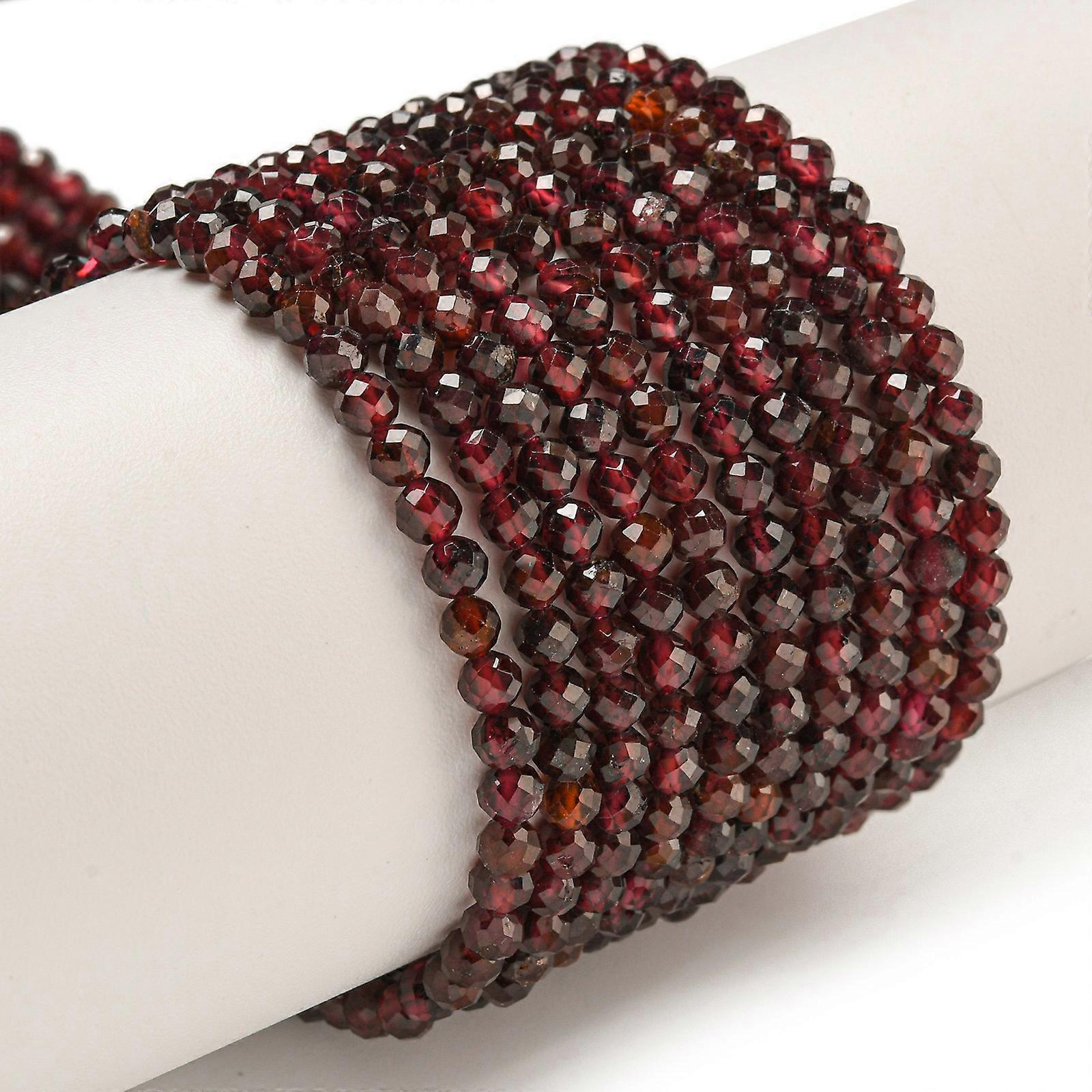 5Strands Faceted Natural Garnet Beads Strands Loose Stones