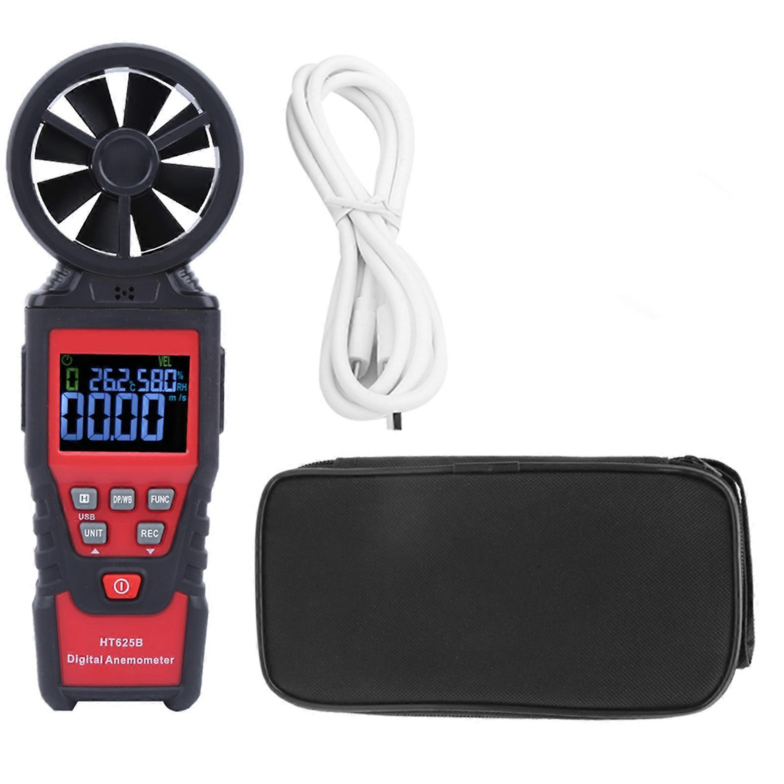 HT625B Handheld Digitales Anemometer Luftstrom-Geschwindigkeitsmessgerät Temperatur Feuchte-Tester Messgerät