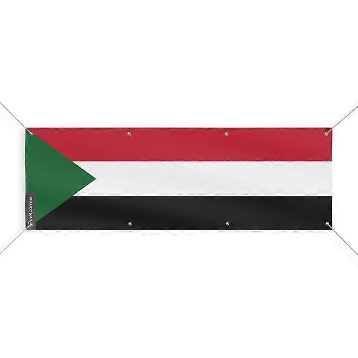 Sudan Flag Banner 8 Grommets 100x300 cm