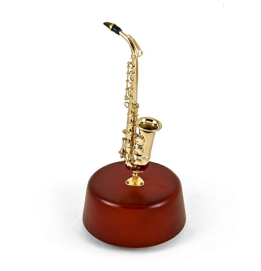 Incredibly Detailed 18 Note Miniature Saxophone with Rotating Musical Base Many Songs to Choose Baby Elephant Walk
