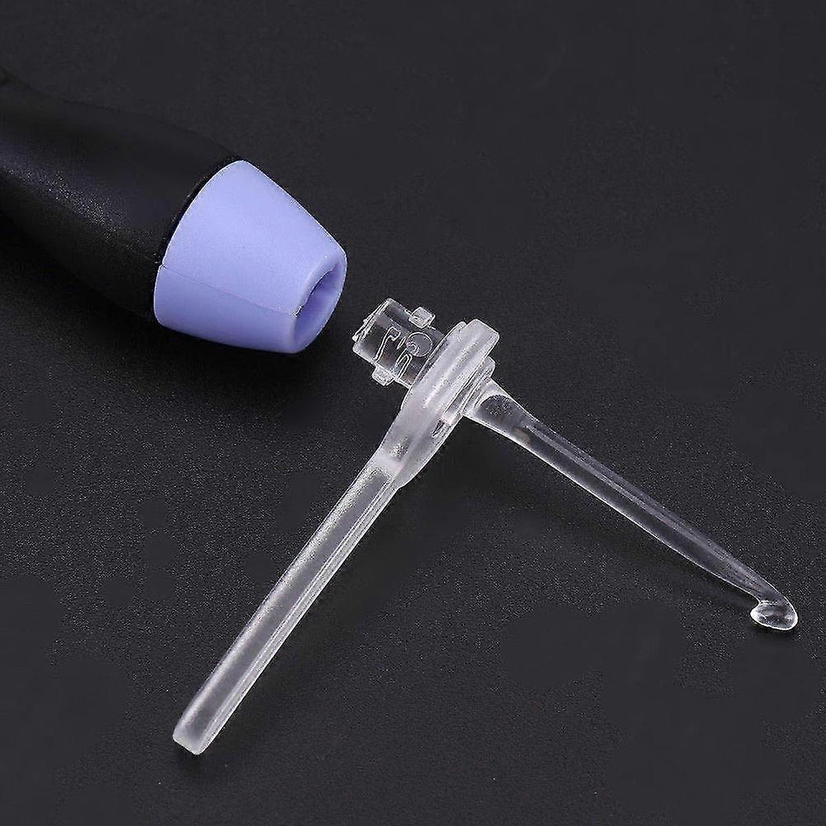 9-in-1 USB LED Light Up Purple Crochet Hooks Knitting Needles Set Weave Tool Kit