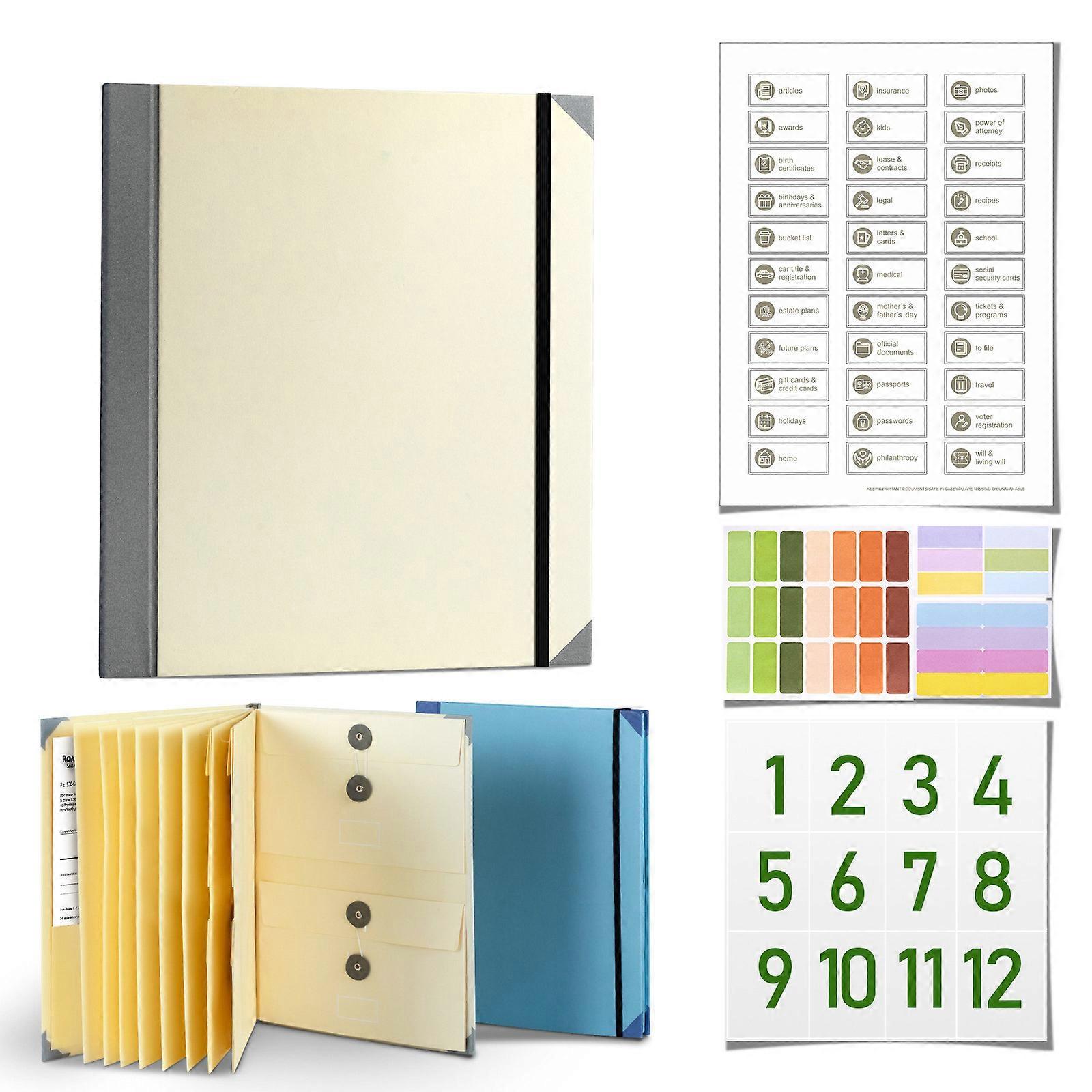 Folios Document Organizers In Case I Go Missing Binder Expanding File Folder for Important Paper Emergency Binder  khaki