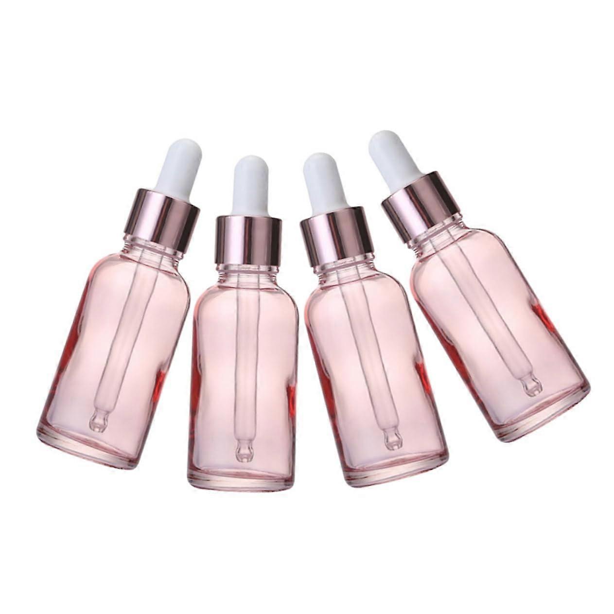 30ml Glass Perfume Dropper Bottles - 4pcs Leakproof Essential Oil Containers for Travel and Storage