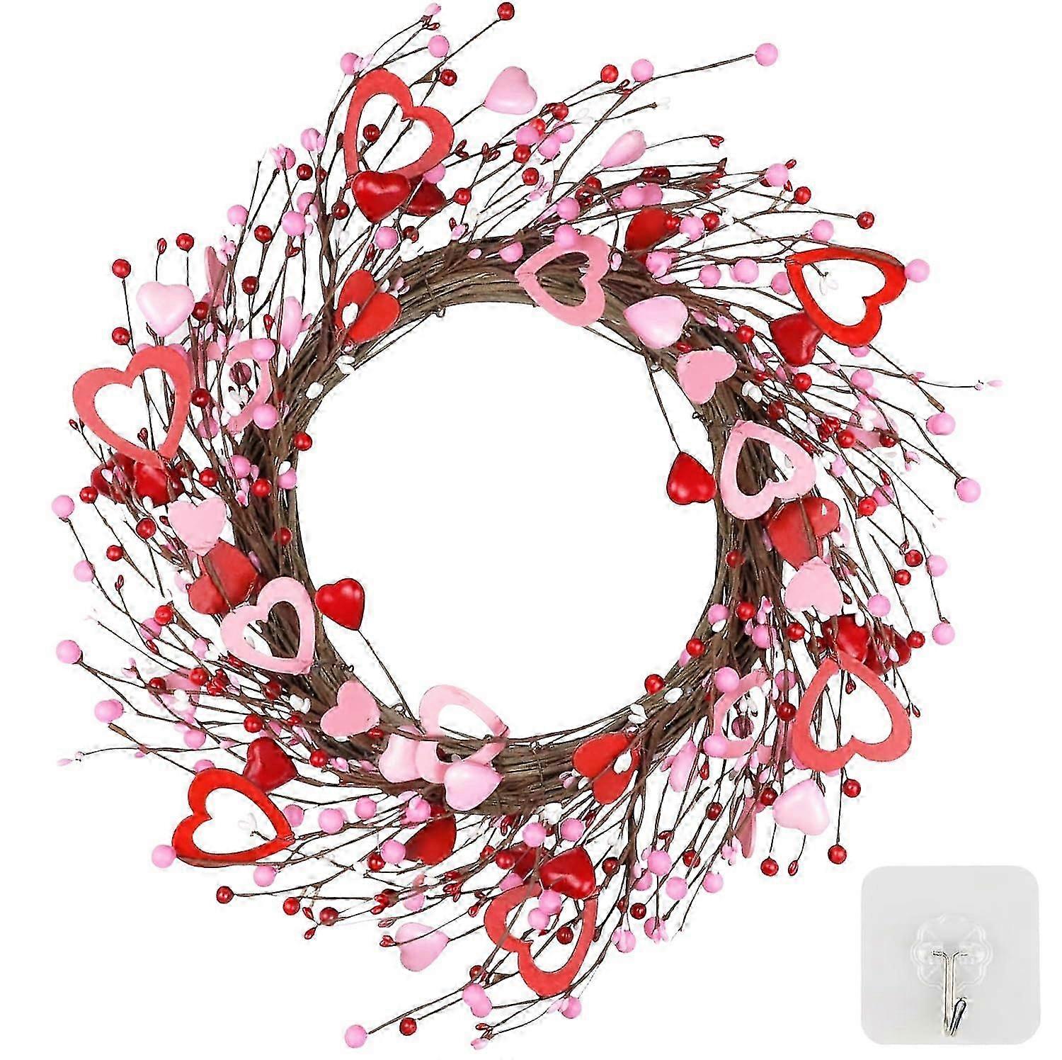 バレンタインデーギフト用の17.8インチ手作りハートガーランド