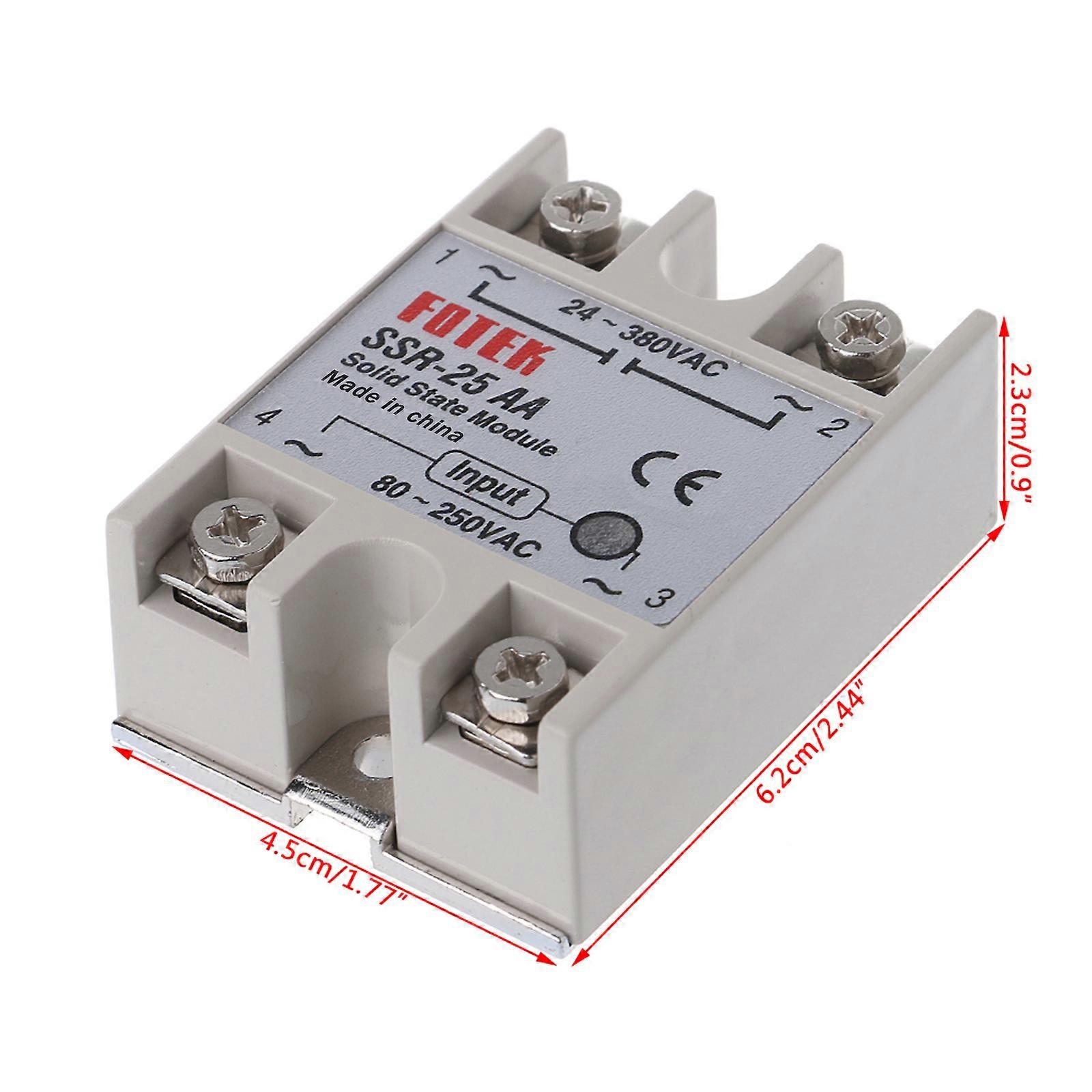 Solid State Relay Module SSR-25 AA 25A 250V 80-250V AC Input 24-380V AC Output