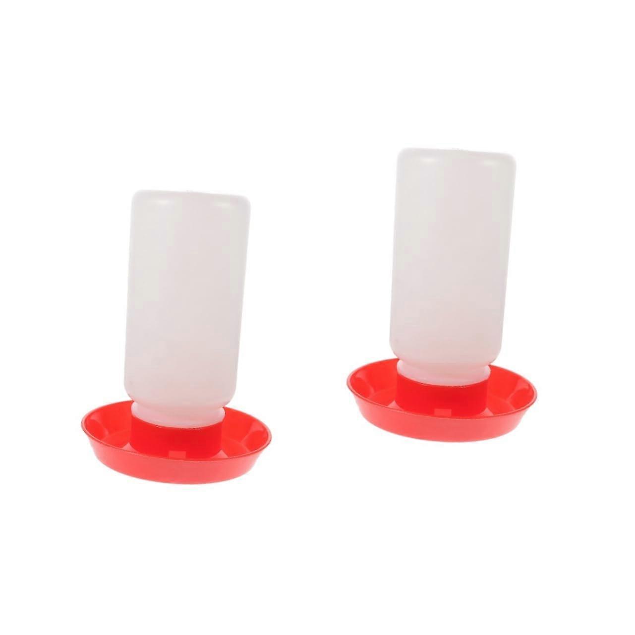 Poultry Feeders 2-Pack Plastic Chick Feeder And Drinker Set For Chicks And Quail With Heating