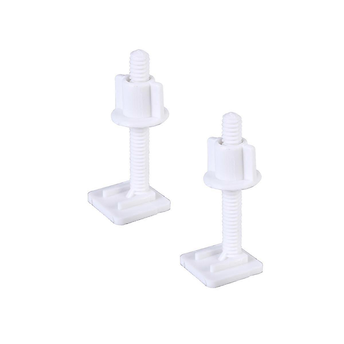 4Pcs Plastic Toilet Seat Hinge Bolt Screw Nuts Set 27x27mm Random Screw Style