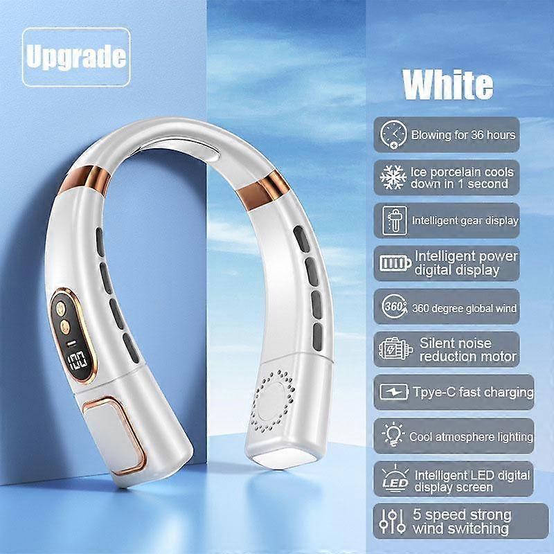 Hanging Neck Fan Digital Display Air Cooler Neck Fan Rechargeable Portable Air Conditioner Neck Ventillator Electric Fan