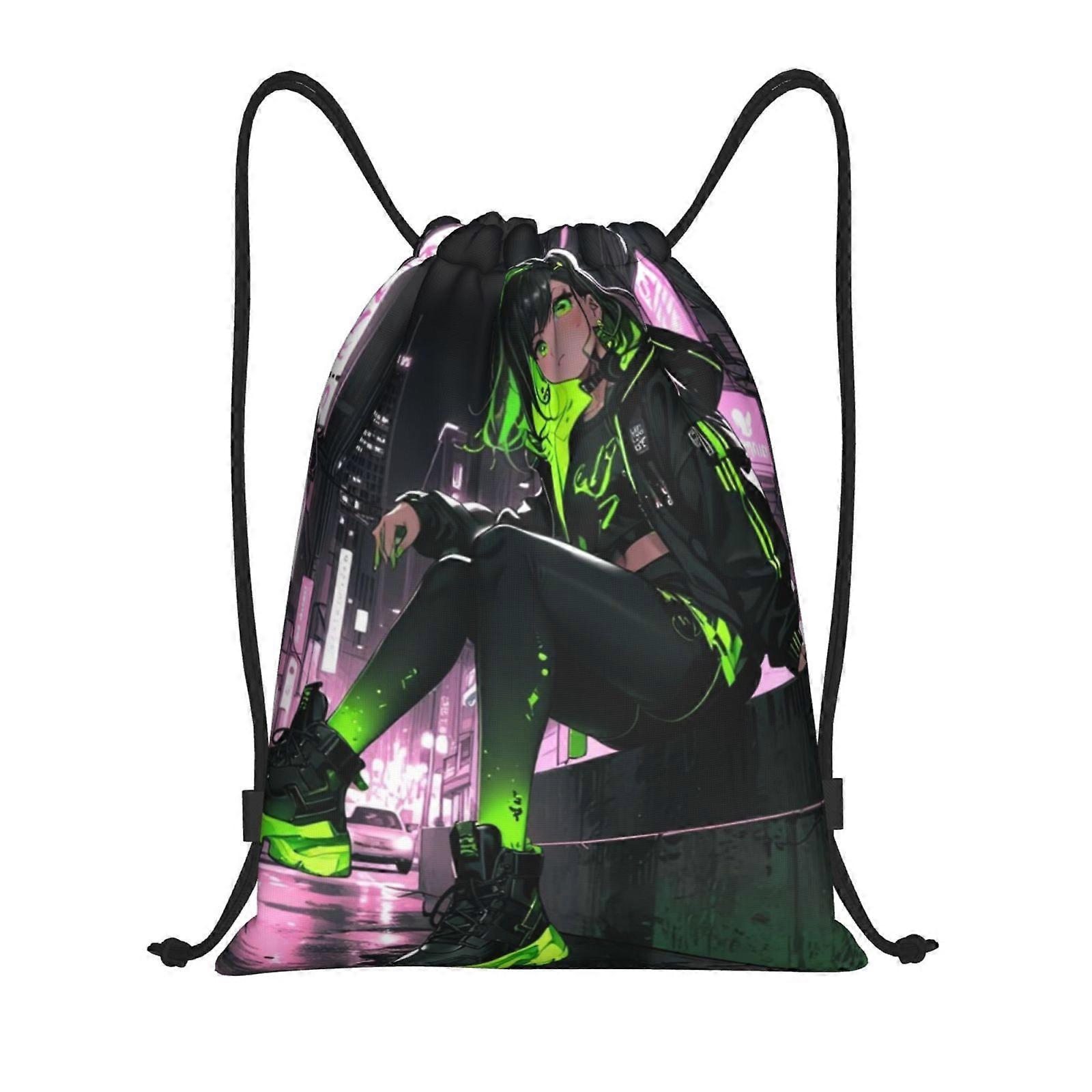 r54   Cyberpunk Heroes Canvas double shoulder backpack easy to fold, clean, and carry around h54