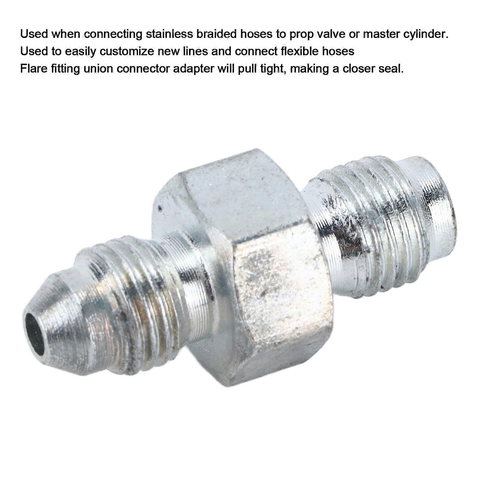 3AN Male To 3/8‑24 Inverted Flare Adapter Fitting Metal HAF01 for 3/16in Brake Line