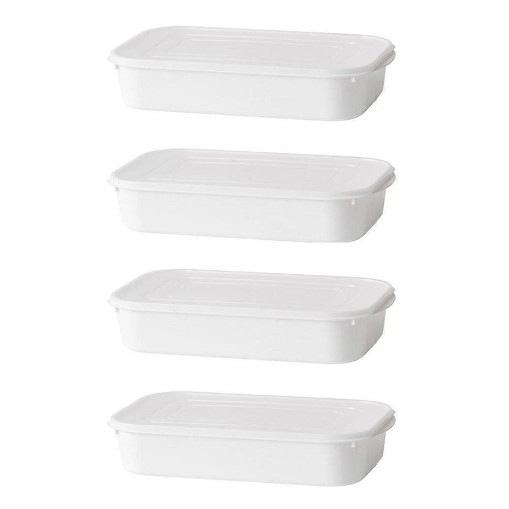 Vegetable Fresh-Keeping Box Food Storage Containers Durability White Color 4Pcs