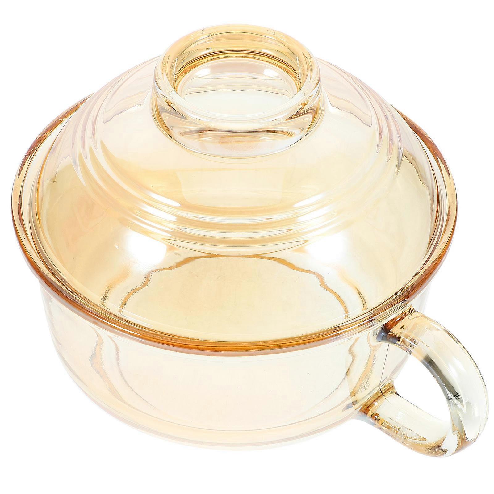 Heat Resistant Glass Pot For Home Use Oven Safe Soup Bowl 14.5x14.5cm 1Pc