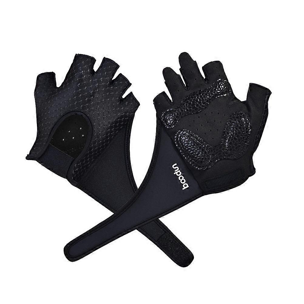 Non Slip Half Finger Yoga Gloves Black Breathable Sports Gloves with Palm Protection for Strength Stability