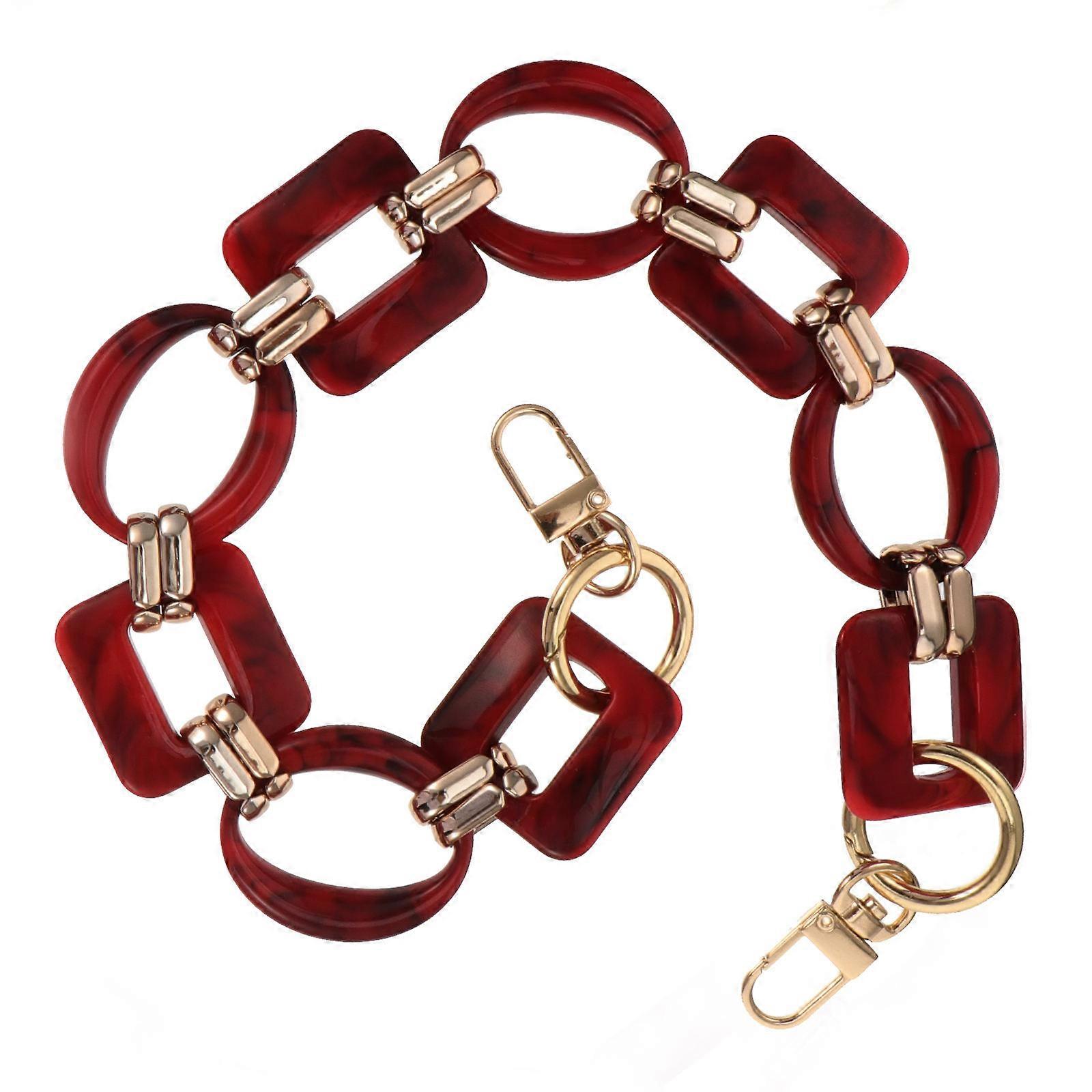 Resin Bag Chain for Decoration Use Retro Style Handbag Strap Red