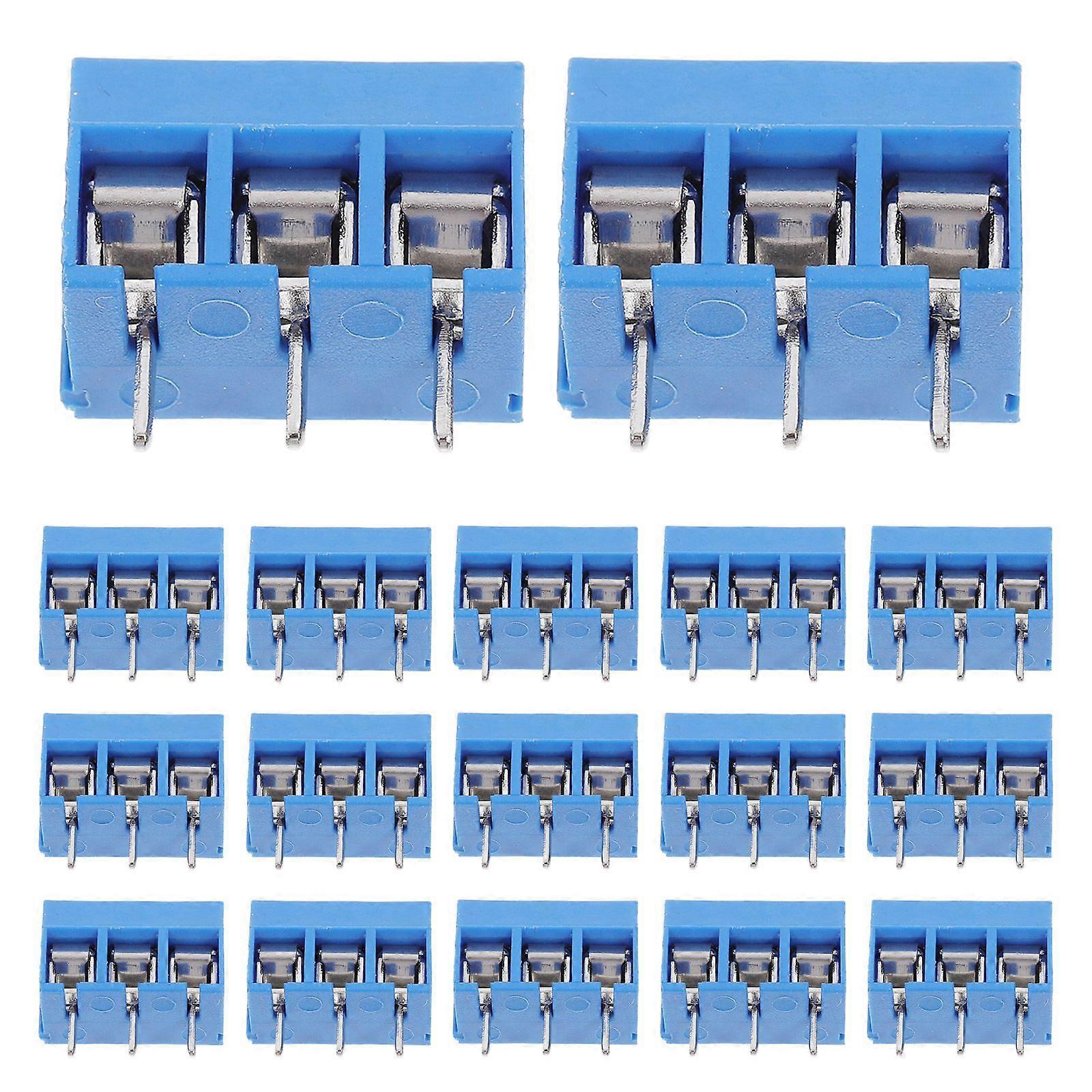 20pcs PCB Screw Terminal Block Connectors Easy Installation High-Efficiency Electronics Projects and DIY Applications Terminal Blocks