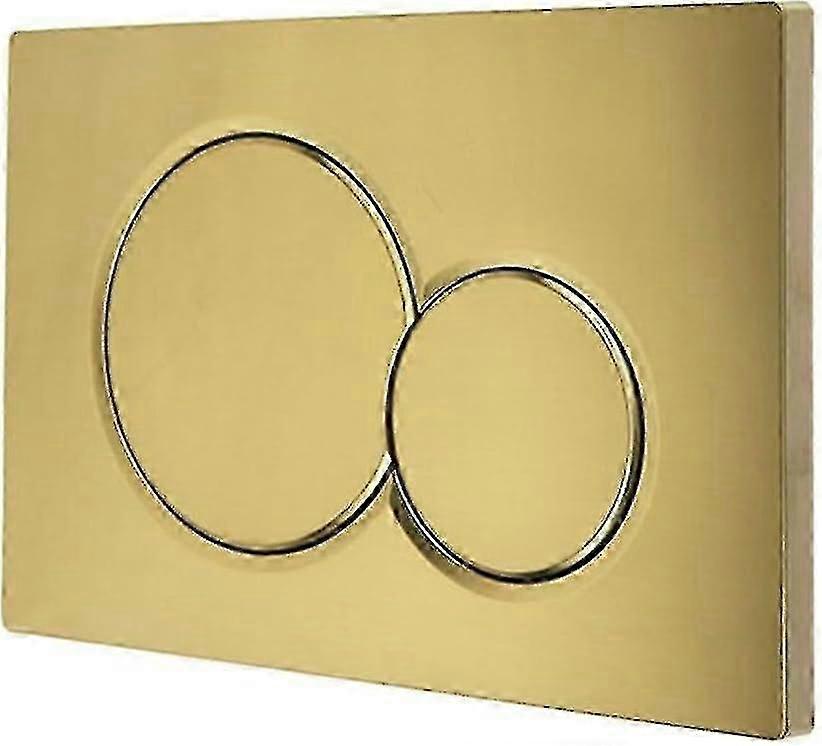 Wand-WC-System mit Doppelbetätigungsplatte mit verdecktem Tank und mattgoldener Knopfleiste