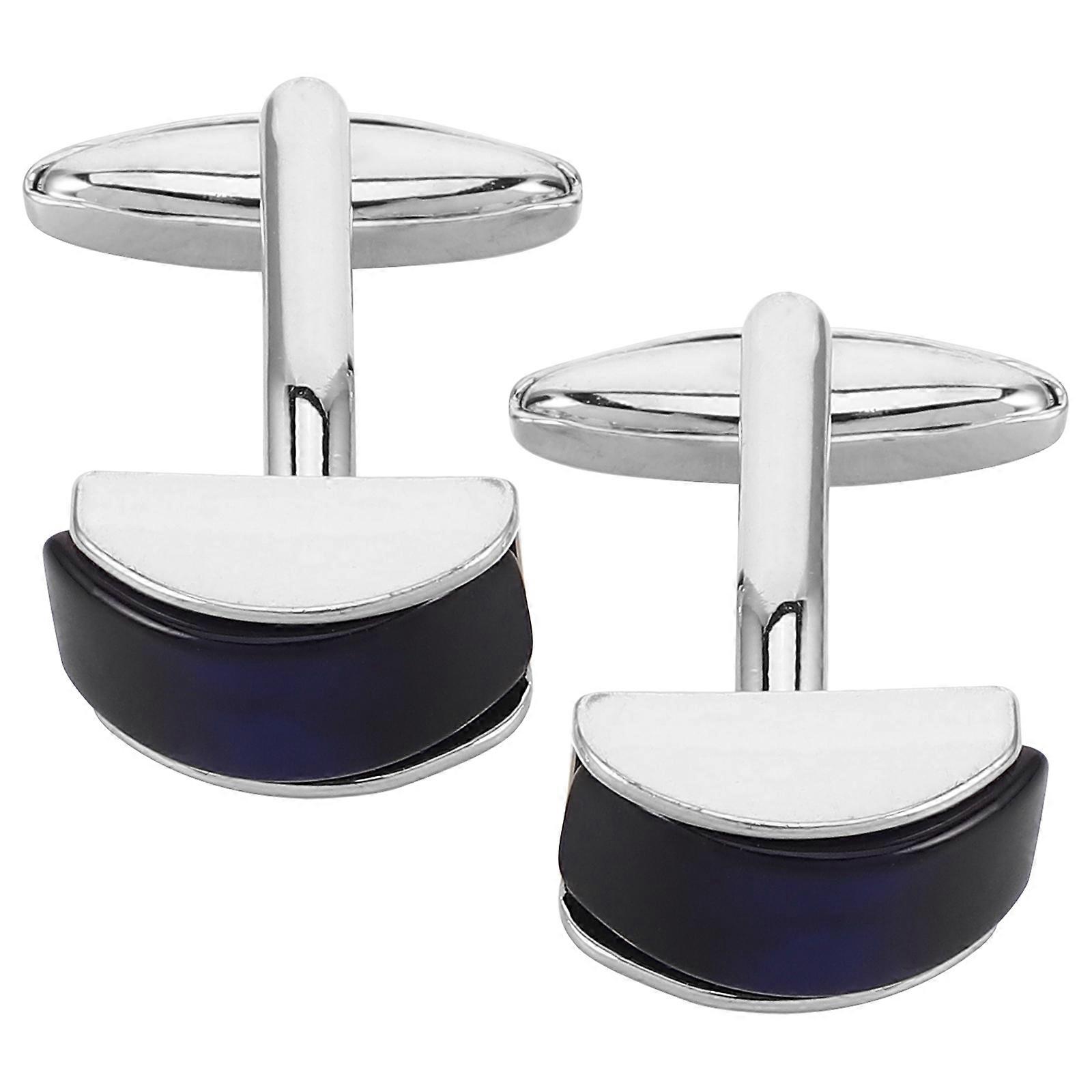 Wedding Cufflinks For Men Sleek Shape Cufflinks For Shirts Quick to Use 1.0 0.8 0.4in 2Pack