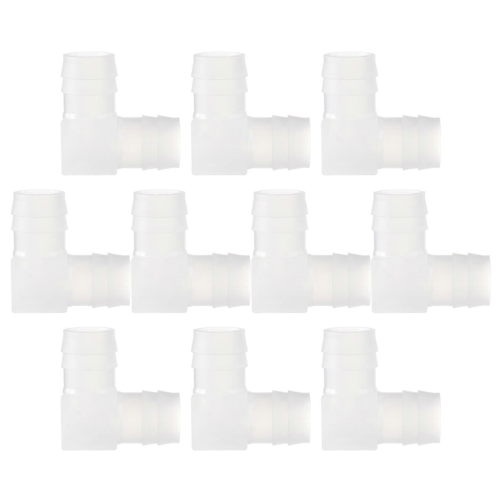 Water Pipe Adapter L Shape Water Fitting Connector Irrigation Connection White 10Pcs