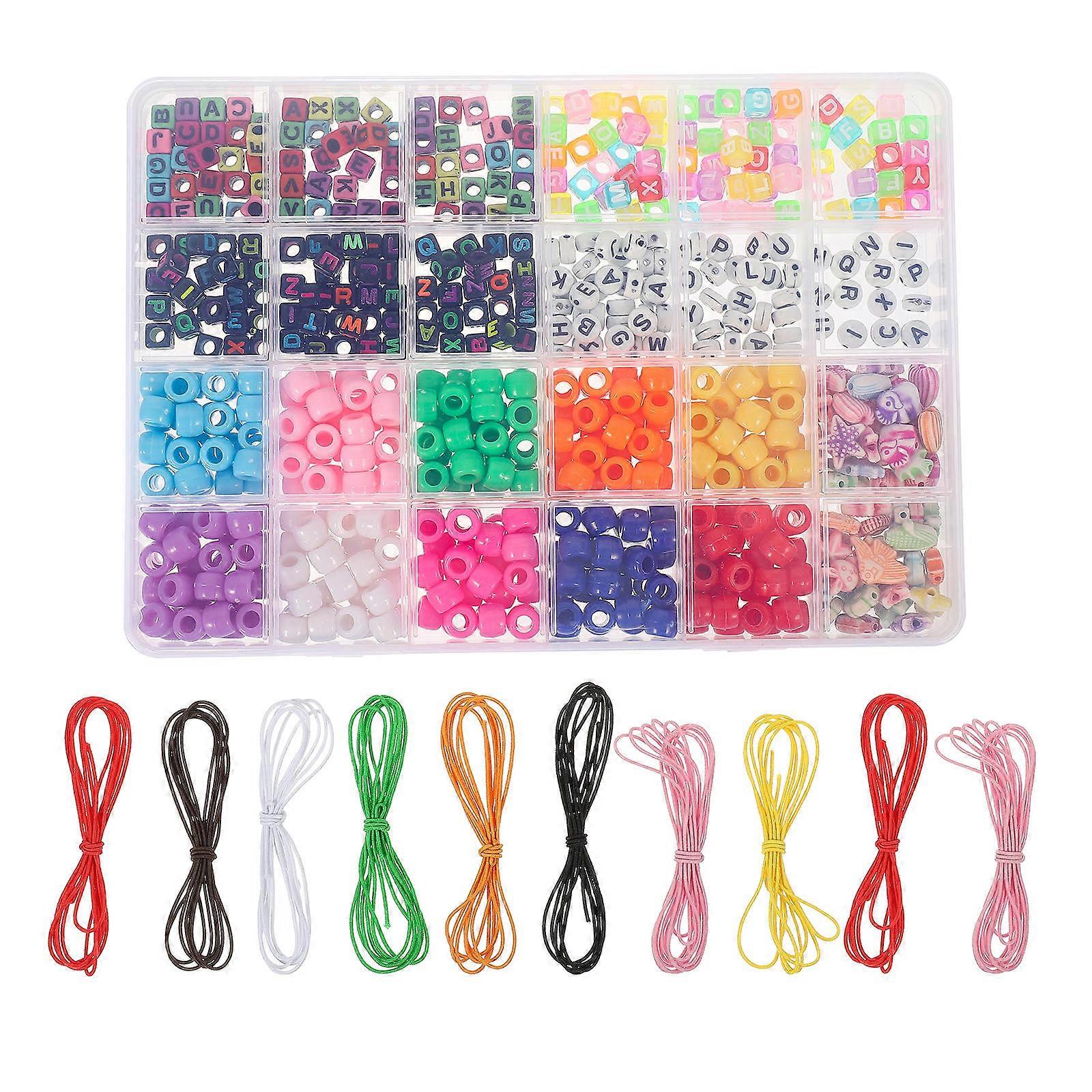 Bracelet Making Beads DIY Beads Round Letter Beads Polyester Material For Kids Craft Projects 1Set