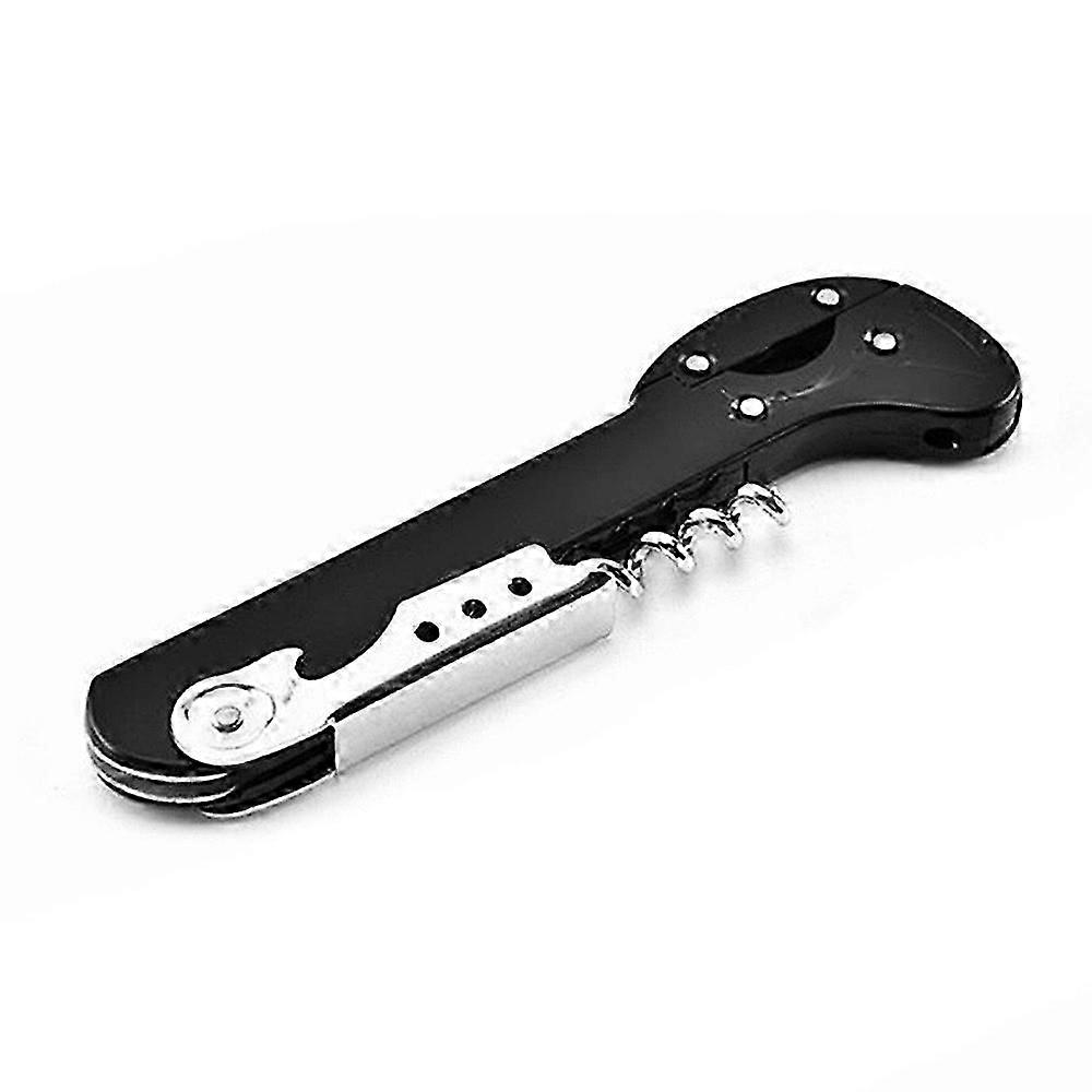 Stainless Steel Wine Opener, Sommelier Designed Double Hinged Waiters Corkscrew with Extendable Foil Cutter for Effortless Uncorking, Suitable for