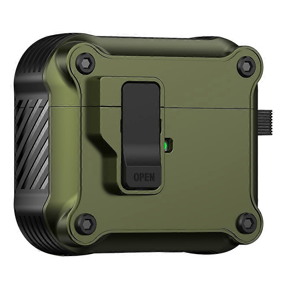 Protective Case for Apple AirPods 3 Case TWS Earbuds TPU+PC Cover with Auto Opening Lock and Carabin