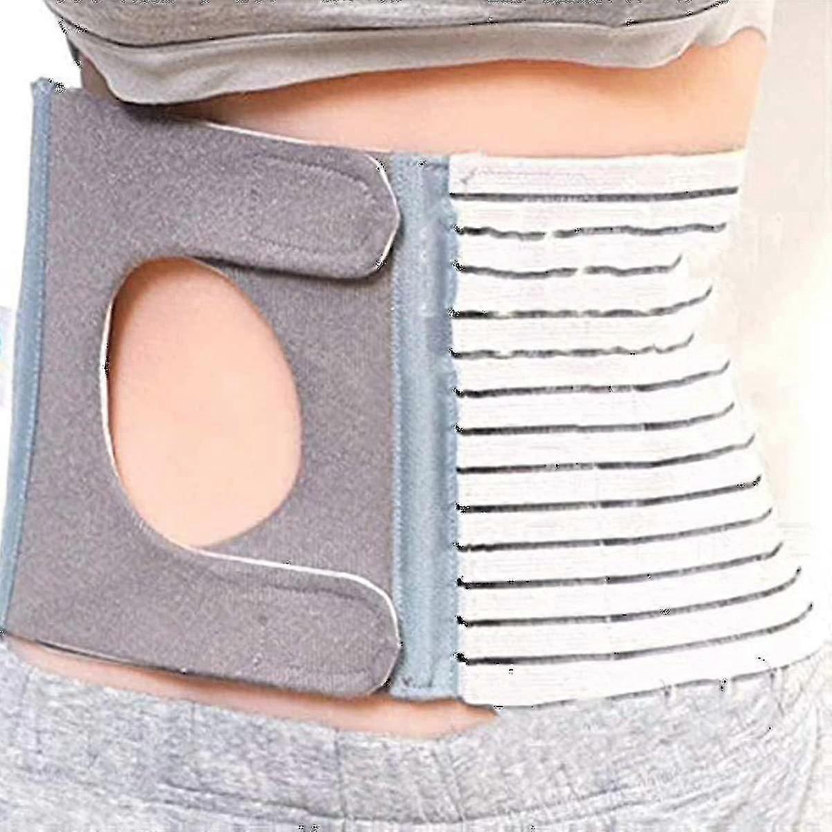 Postoperative Ostomy Hernia Support Belt Unisex Elastic Breathable Abdominal Belt For Stoma Colostomy U Shape Adjustable Hole