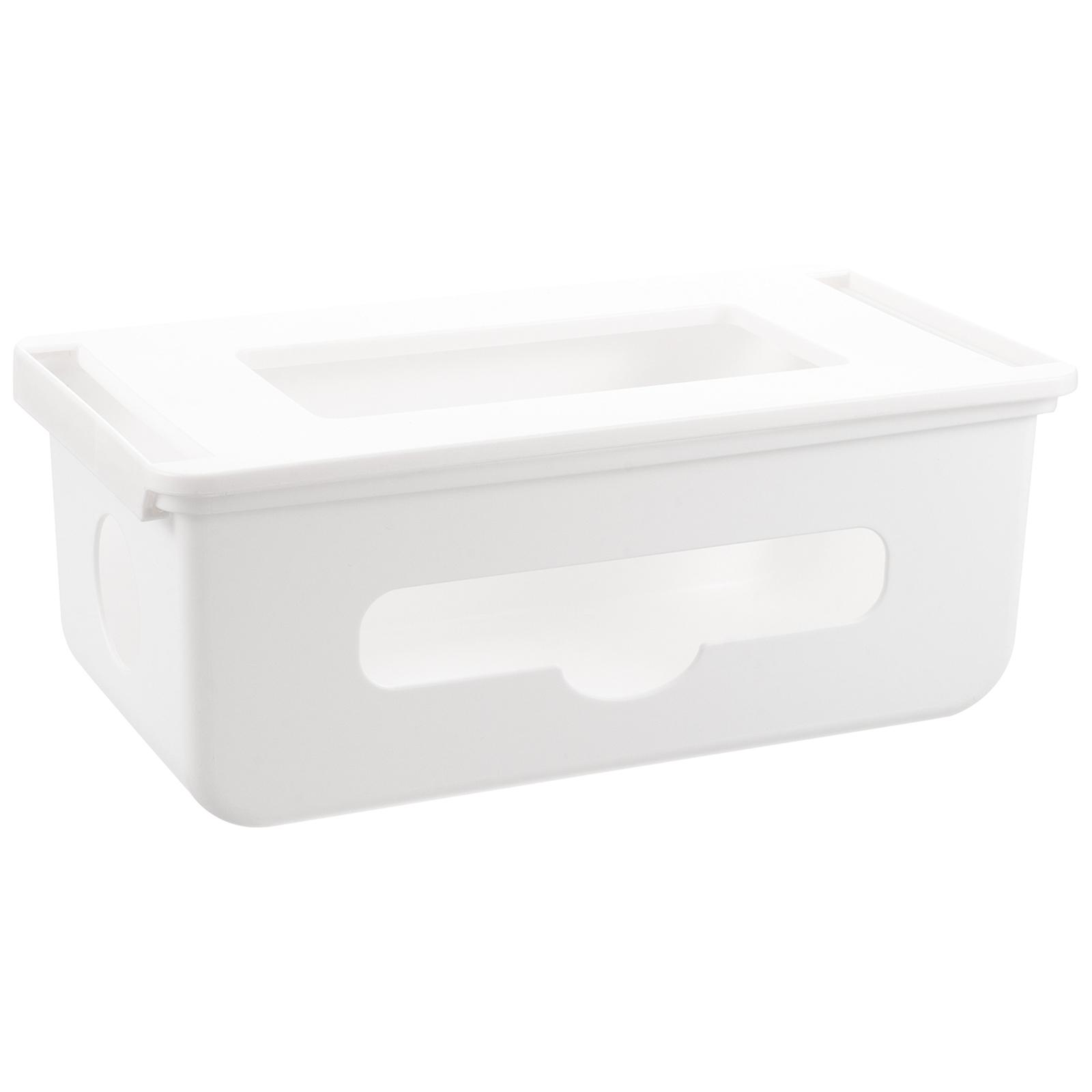 Under Desk Drawer Napkin Holder for Storage White Plastic