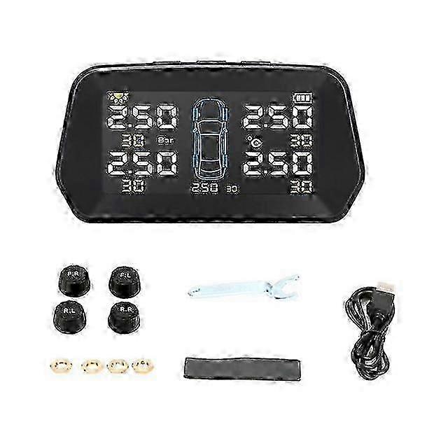 Reliable and Durable Tire Pressure Monitoring System with Solar Power for Vehicle Security and Control of Tire Pressure for 5 Tires