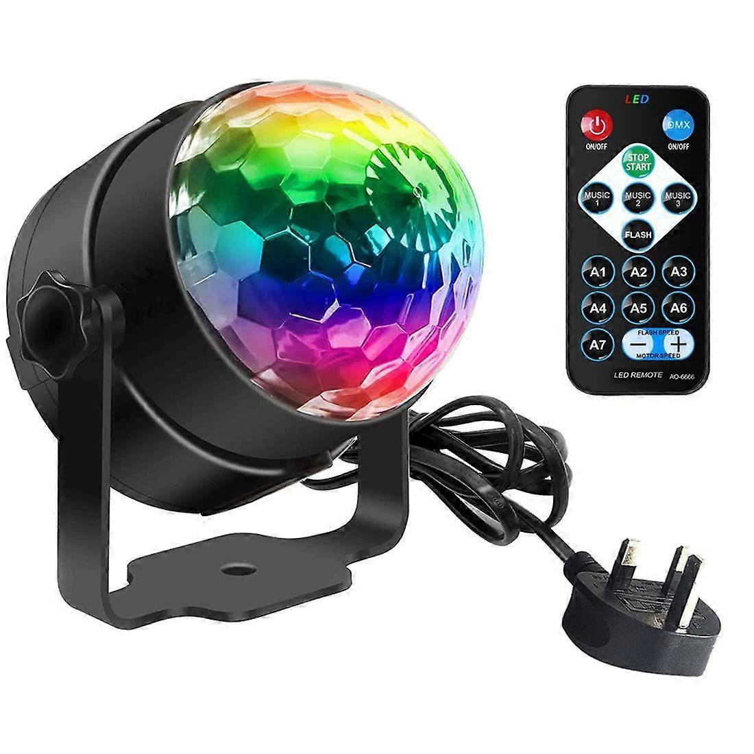 Disco Light, SEBRUANC Mini Disco Ball LED Party Light Music Control Disco DJ 360 Rotating Ball Light RGB Stage Light with Remote Control