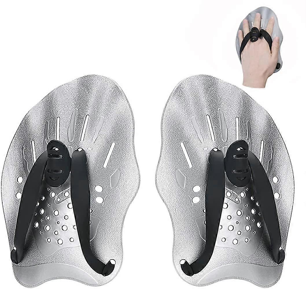 Swimming Hand Paddle Training Power Plus Paddle Contour Paddle for Men and Women (Grey)
