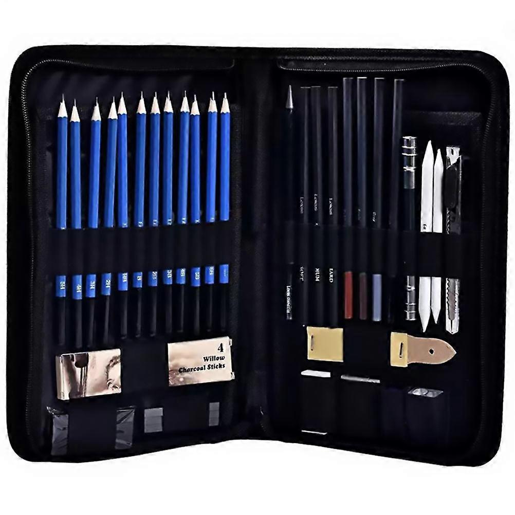 Sketching Pencils Set Drawing Tools School Use Cylindrical Shape 40Pcs
