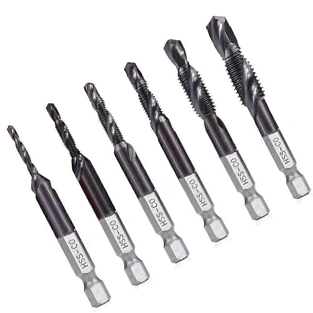 Black Masonry Drill Bits Set Hexagon High Speed Steel Spiral Drill Bits Industrial Use 6Pcs