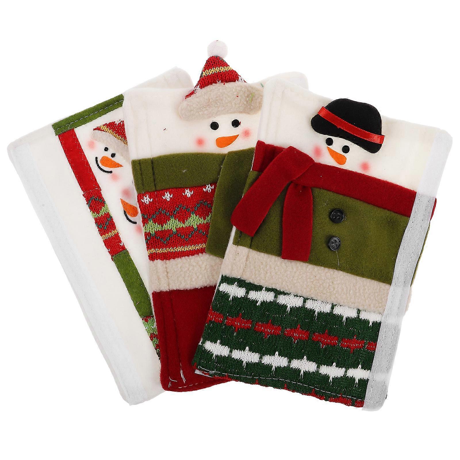 Holiday Style Refrigerator Door Handle Protectors Impact Resistance Multi-colored Plush Material 3Pcs