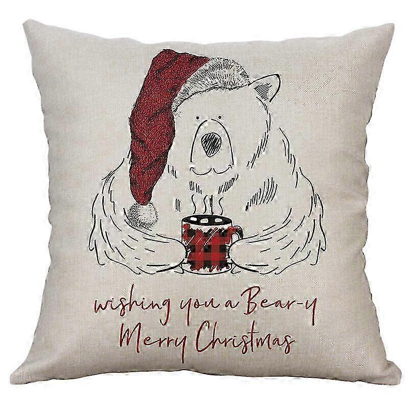 ホリデーノーム装飾ピロークッションカバーレッドチェック柄トラックデザイン